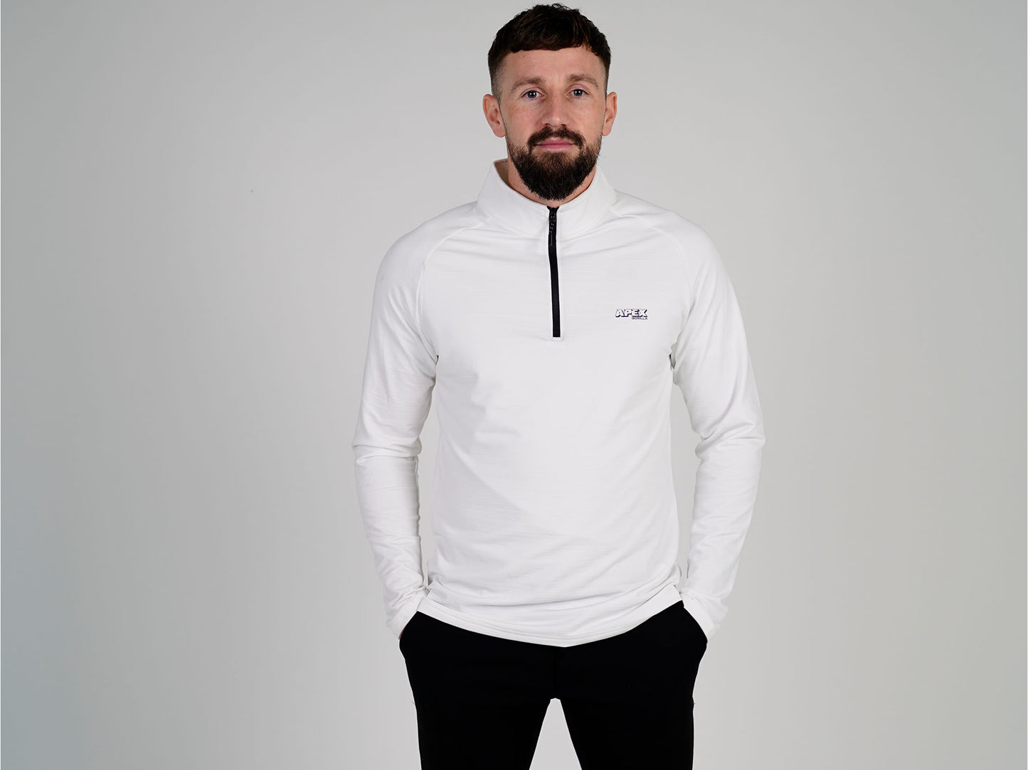 Long Sleeve 1/4 Zip White